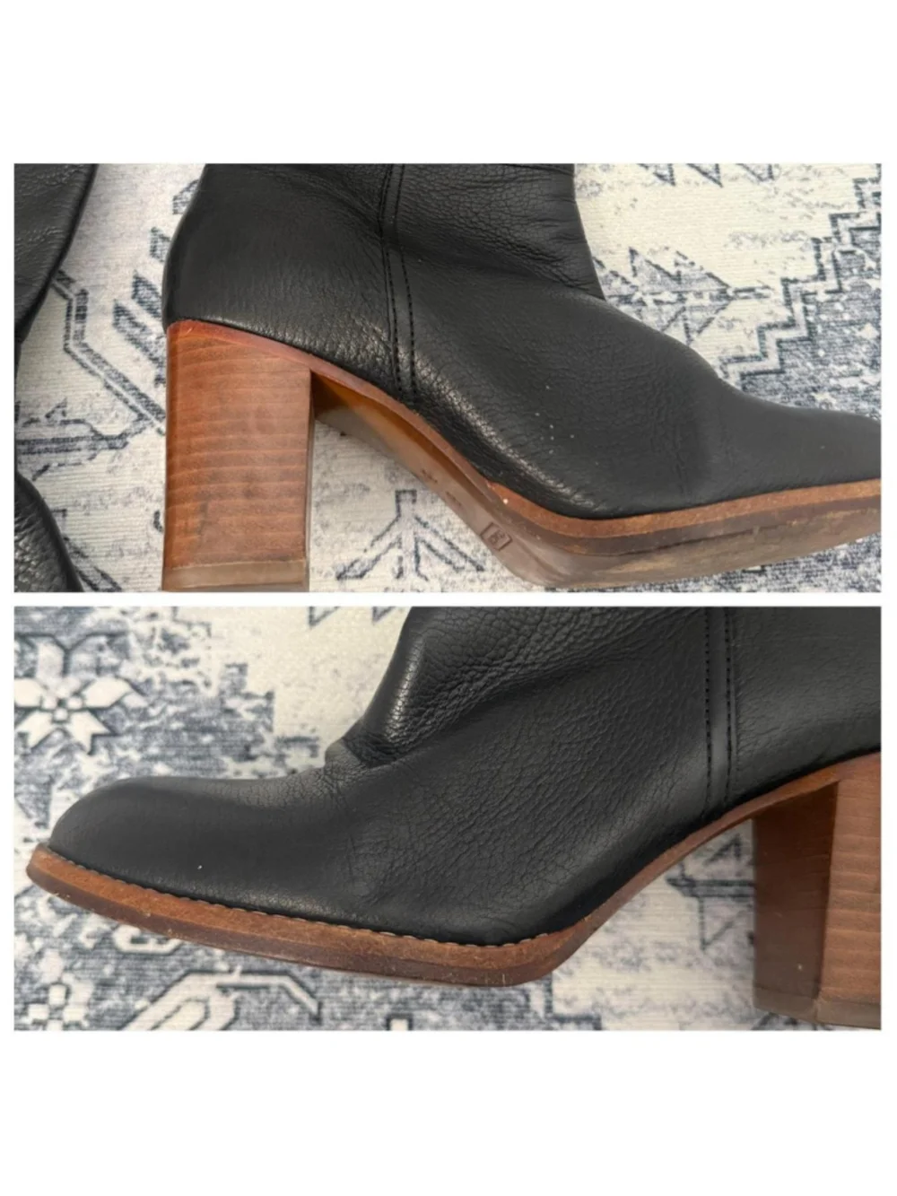 Coach Selena Black Leather Boots - Size 6 - Picture 8 of 9